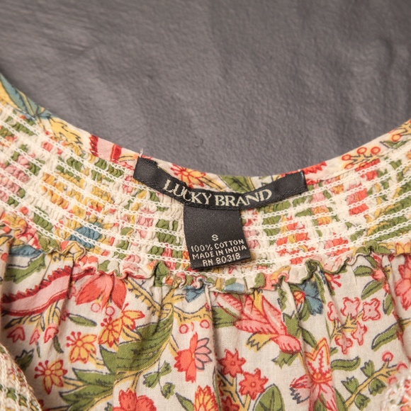 Lucky Brand Tunic Top 3/4 Sleeve with Tassel Sm - Picture 2 of 4